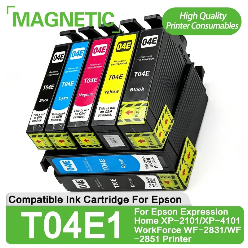 T04E1 T04E2 T04E3 T04E4 Compatible Ink Cartridge For Epson Expression Home XP-2101 XP-4101 WorkForce WF-2831 WF-2851 Printer