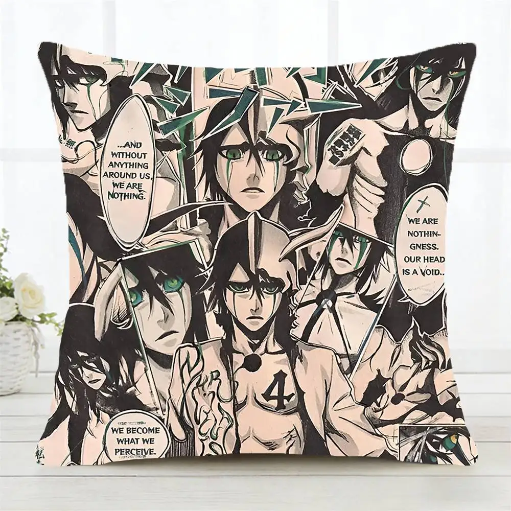 Anime Bleach Kissenbezug, modischer quadratischer Kissenbezug für Schlafzimmer, Sofa, Zimmer, Ins-Dekoration, Freizeit – Detail 3