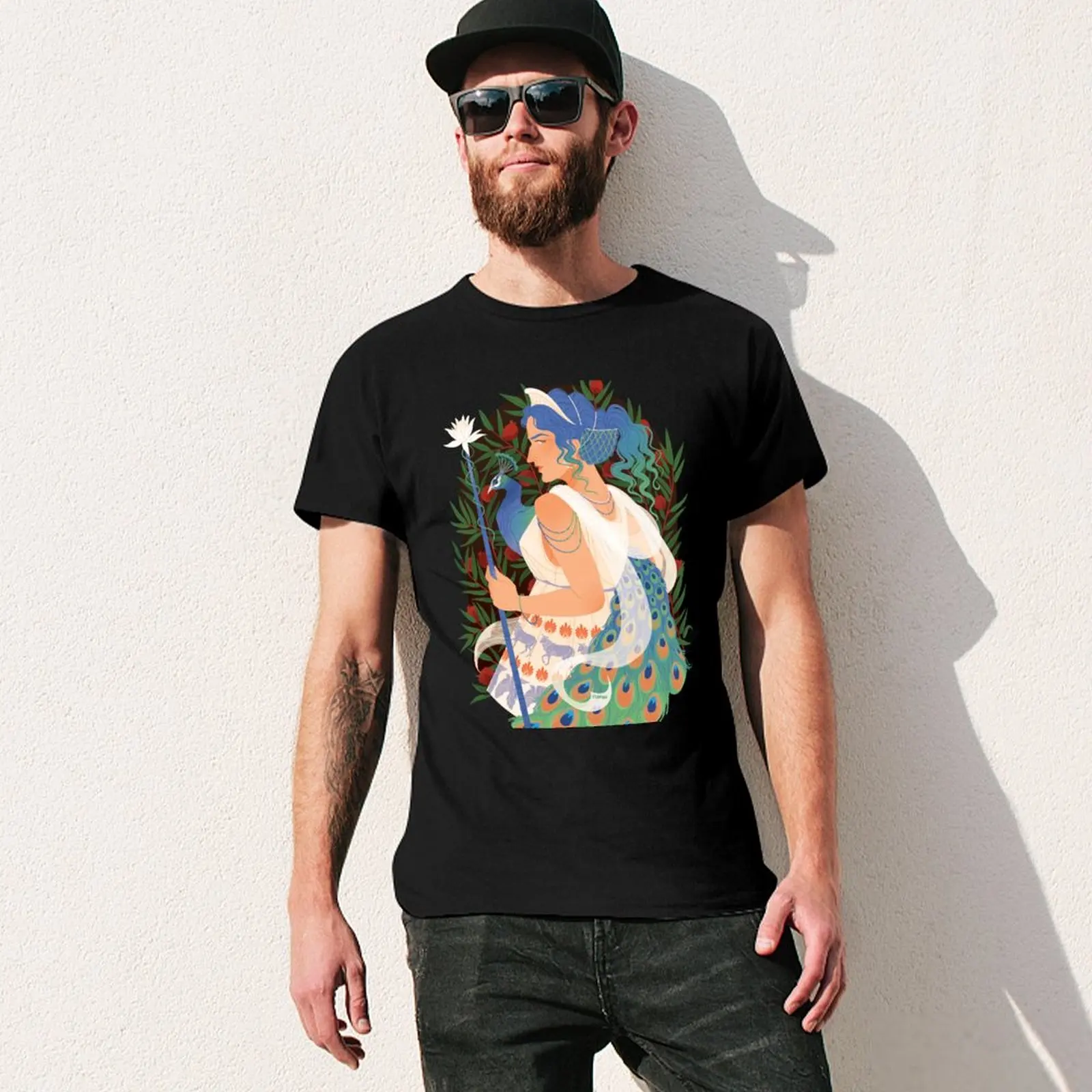 تي شيرت هيرا بتصميم فاخر لملابس عيد الحب، قمصان برسومات كبيرة وطويلة للرجال