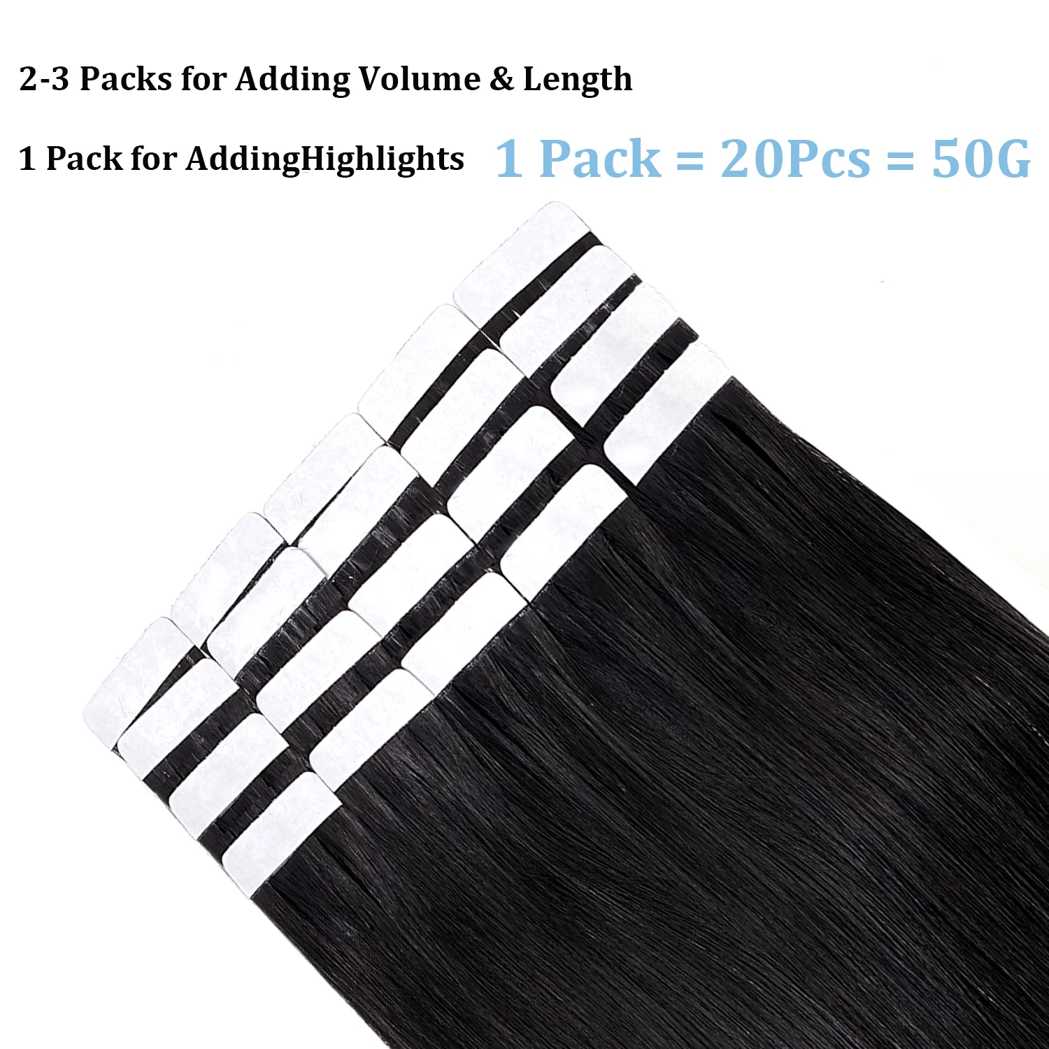 Remy Tape em extensões de cabelo, cabelo humano real, 100% natural, pele sem costura, cola de trama, cabelo liso para salão de beleza, 16 "-24"