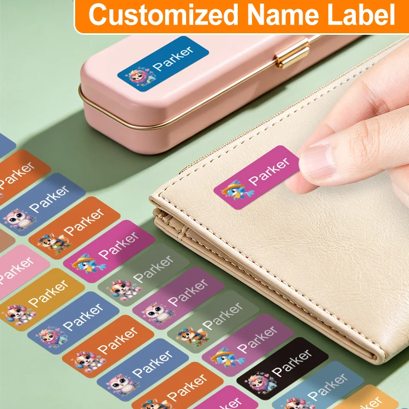 

Custom Name Stickers - Waterproof Labels for School Books, Pens, Pencil Cases, Water Bottles | Durable & Fashionable