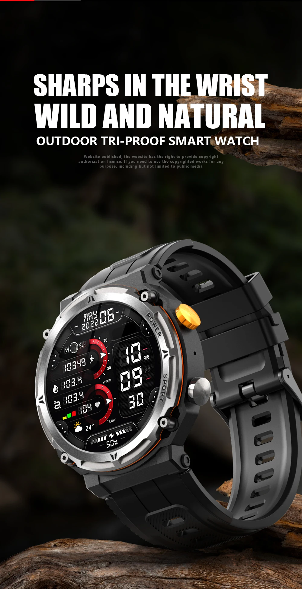 SitopWear-Smartwatch masculino, 100 modos esportivos, bateria de 7 dias, relógio inteligente tela HD, rastreador de fitness ao ar livre, monitoramento de saúde