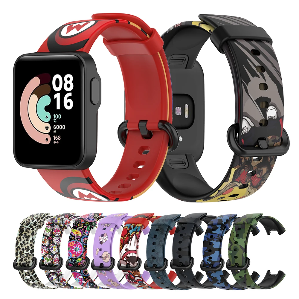 Printed Silicone Strap For Xiaomi Mi Watch Lite Bracelet Wristband for Redmi Watch 1 Smart Watch Band