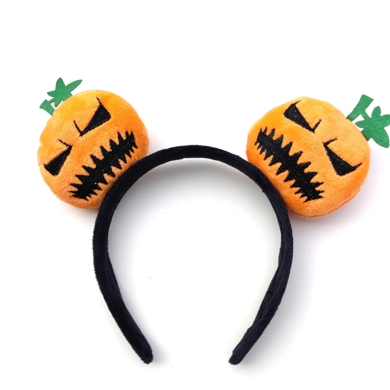 634C Halloween Abóbora Headwear Aro de Cabelo Tecido Macio Fofo Tiara de Desenho Animado para Decorações de Festa de Abóbora