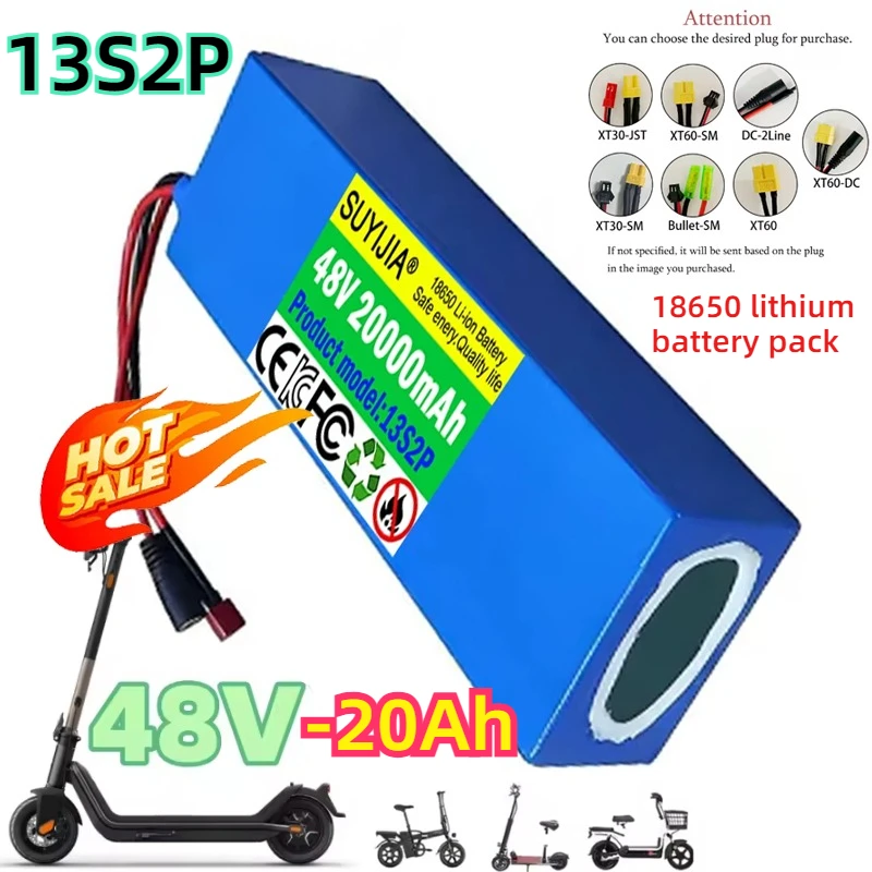 

New 13S2P 48V 20000mAh Lithium Battery Pack Suitable for M365 Electric Scooter with Built-In BMS 18650 Battery Upgraded Version