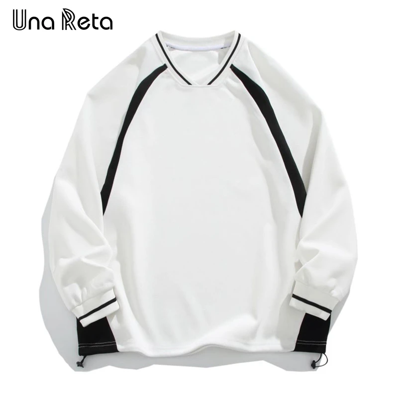 

Una Reta Sweatshirt Men Streetwear Hip Hop Color Splicing Pullover Tops Tracksuit Harajuku Long Sleeve Couple Sweatshirts