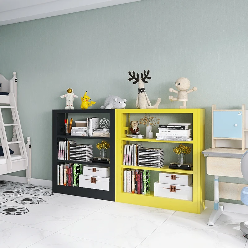 Children's Bookcase Steel Floor-Standing Household Living Room Storage Rack Modern Simple Baby Reading Storage Rack