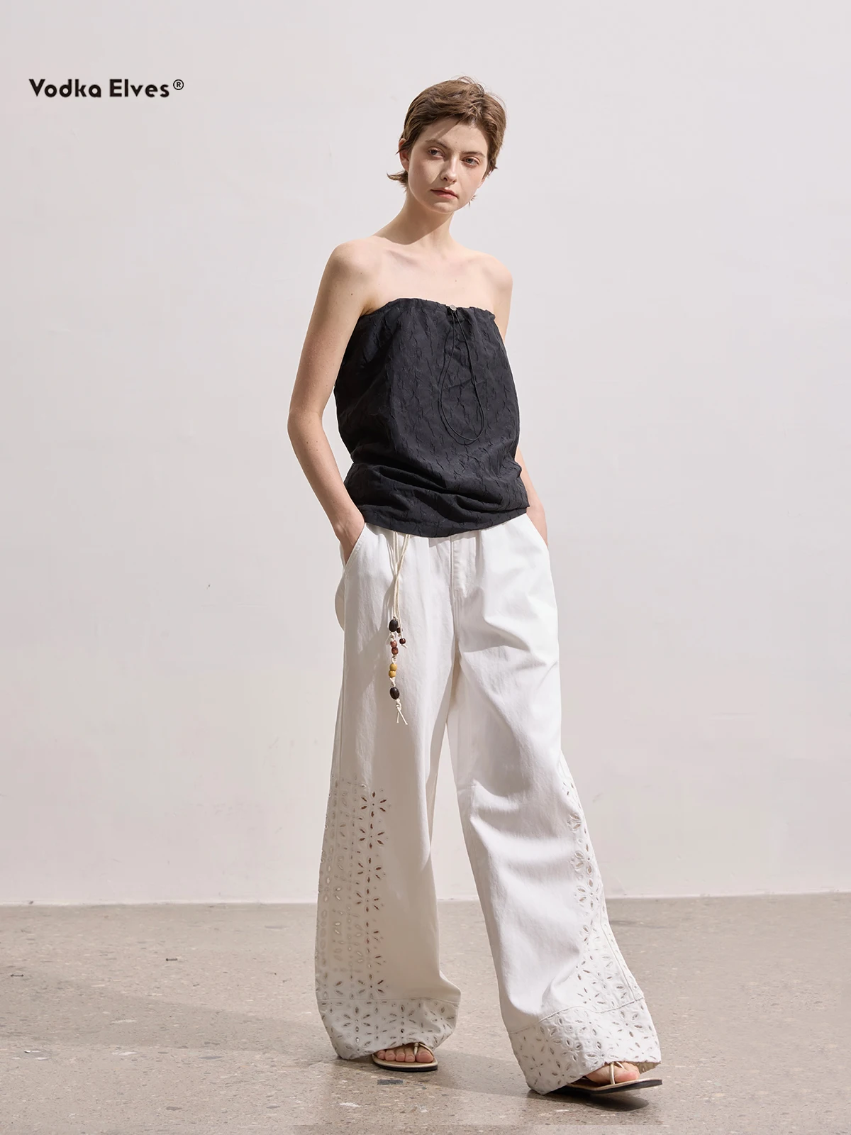 

Bla Bubble Skirt Texture Pleats Multi-Wearabili Vodka Elves Original Design Slim Fit Polyester Vest Top Summer 2025