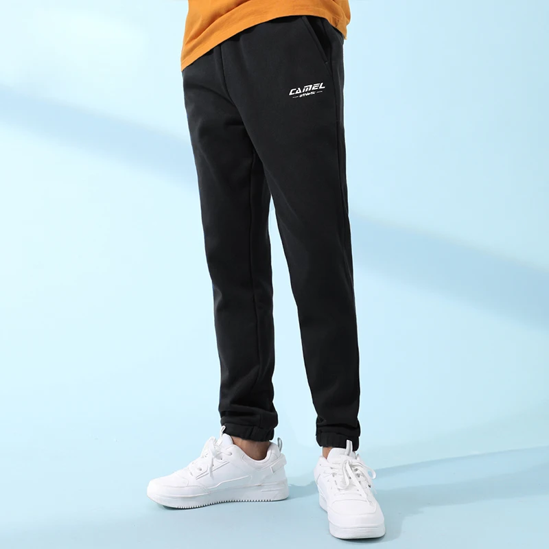 GOLDEN CAMEL Casual Pants for Men and Women Sweatpants Winter 2024 New Couple Knit Running Sports Fitness Plus Velvet Trousers