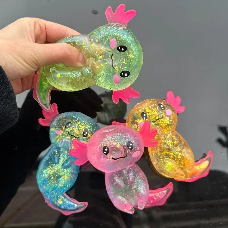 Colorful Axolotl Squishy Fidget Toy Stress Relief Sensory Gift_voghion.com