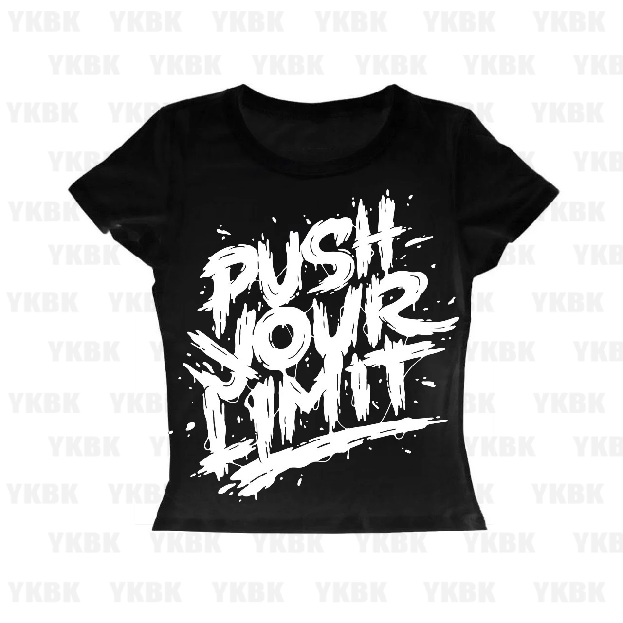 Summer New American Letter Print Design Short Sleeve Women's Casual Crew Neck T-shirt Harajuku Punk Millennium Graffiti Letter