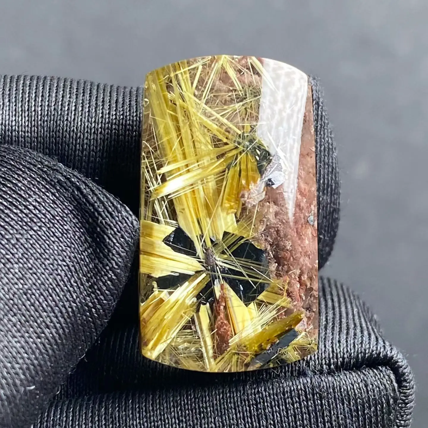 Natural Gold Rutilated Quartz Pendant 22*12*7mm Rutilated Quartz Flower Men Women Brazil AAAAAAA