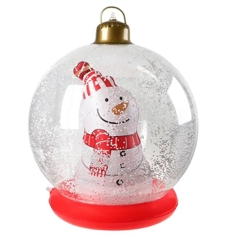 Aufblasbare Weihnachtskugeln für den Außenbereich, Schneemann-Ballon, 55,9 cm, großes PVC, weihnachtlich dekoriertes Kugelornament außerhalb des Weihnachtsschlages