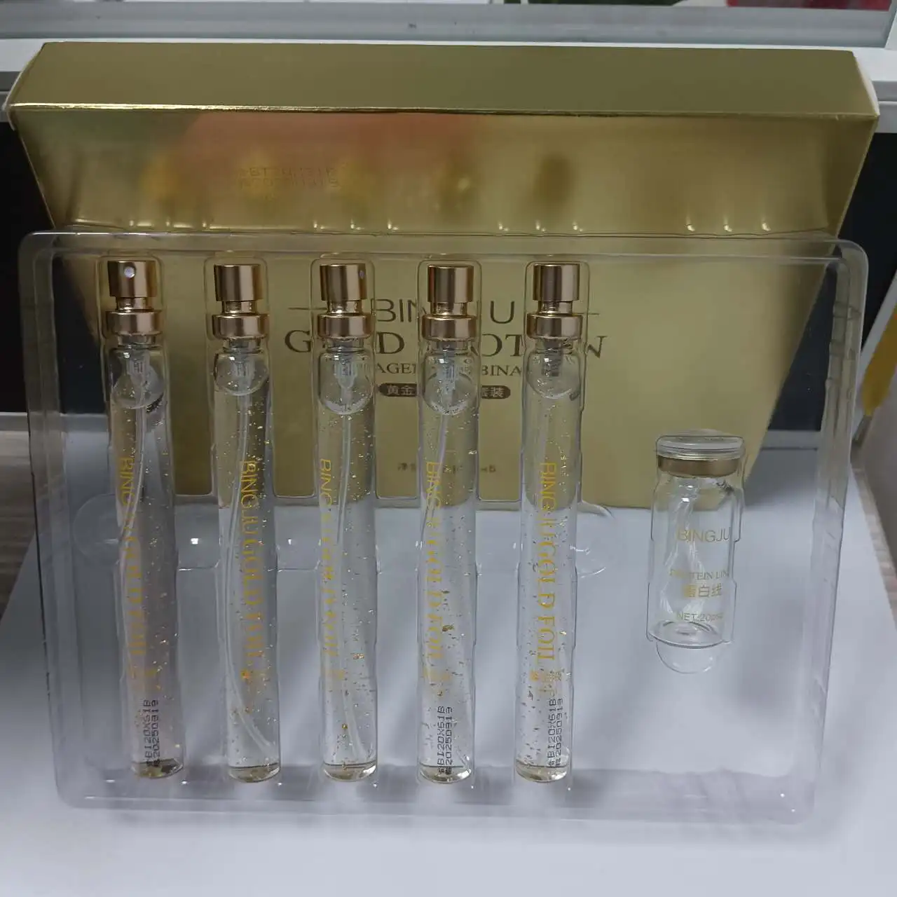 

Anti Aging Peptide Hyaluronic Acid Facial Essence Protein Thread Serum Skin Care for Face Firming Moisturizing 24KGold Active