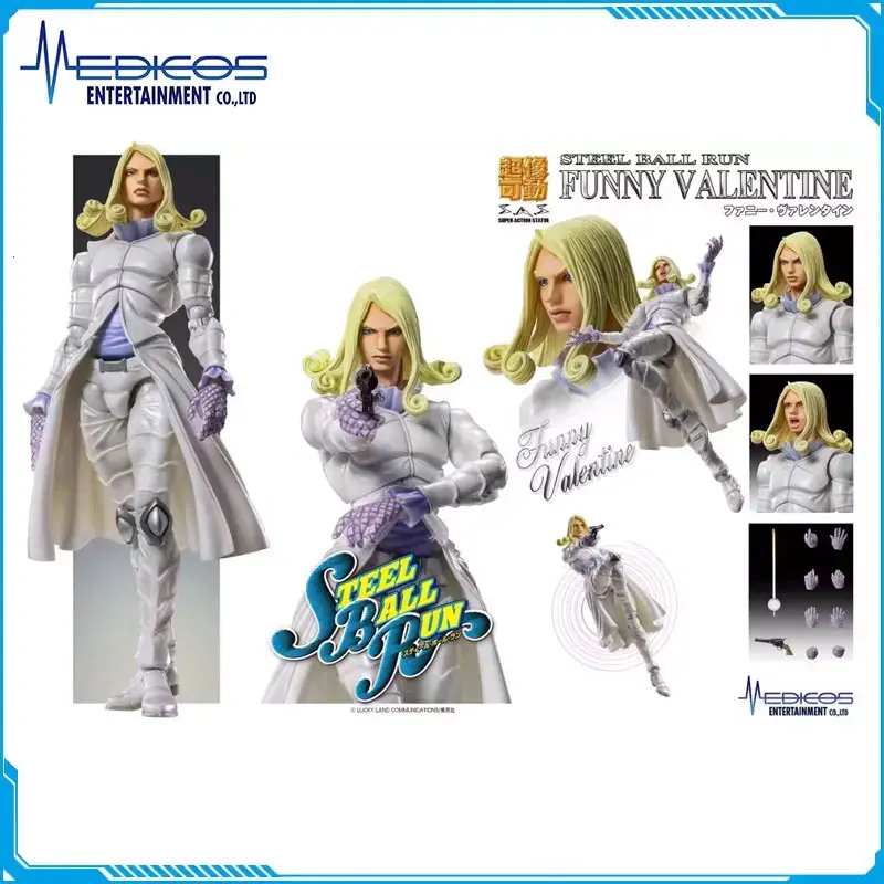 

Original MEDICOS-E JOJO：STEEL BALL RUN Anime Figure Funny Valentine PVC Action Fiqures Active Joints Collectible Complete Model