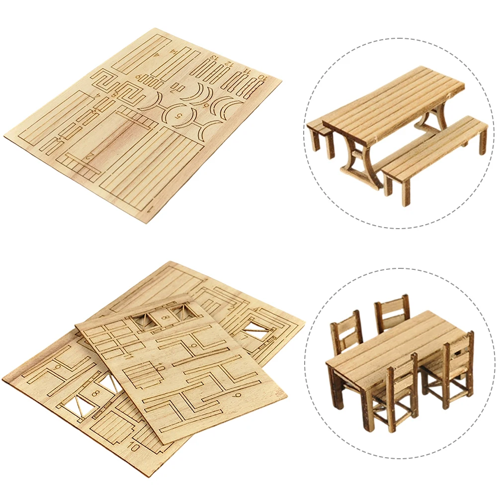 

1:35 Scale Picnic Table & Bench Set Laser Cut Kit Model DIY Material for Models Building Scenery Unfinished Assembly Kits Set