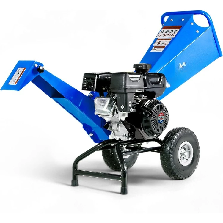 Wood Chipper Shredder Mulcher, Heavy Duty, 7 HP Gas Powered, Compact Rotor Assembly, 3 Inch Max Capacity