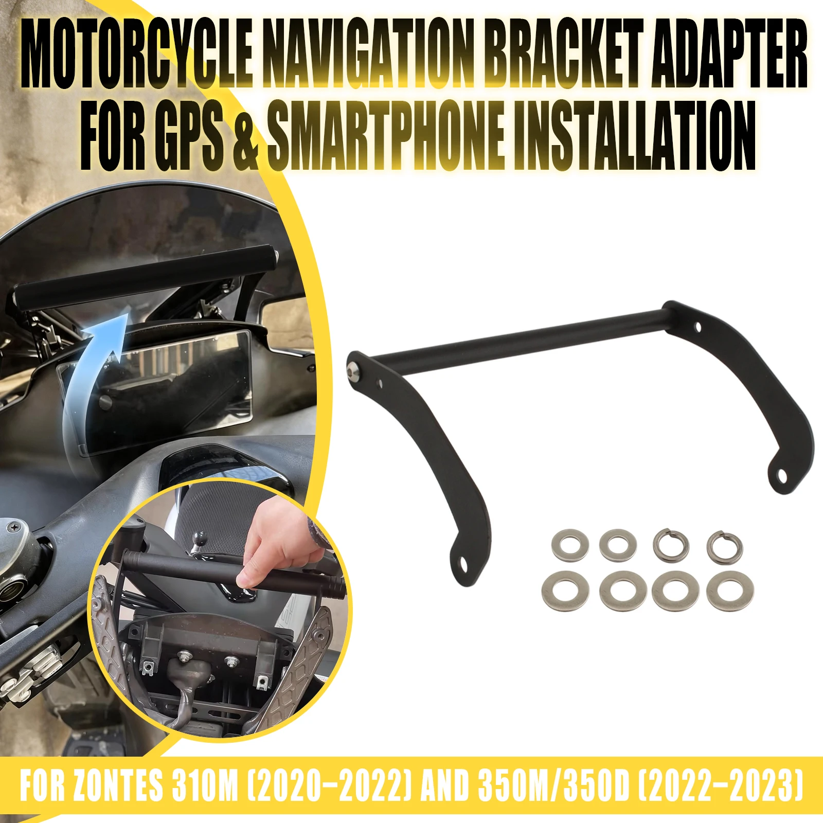 For Zontes 310M 2020-2022 350M 350D 2022-2023 Motorcycle GPS Navigation Bracket Mobile Phone Holder Stand Support Mount