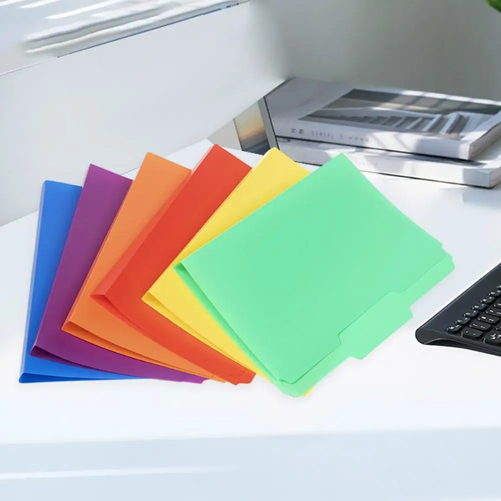 โฟลเดอร์แฟ้มแบบขยายได้6แพ็คคละสีหลักขนาดตัวอักษรแท็บ1/3ตัดขยายได้การจัดระเบียบไฟล์เดสก์ท็อปที่แข็งแรง