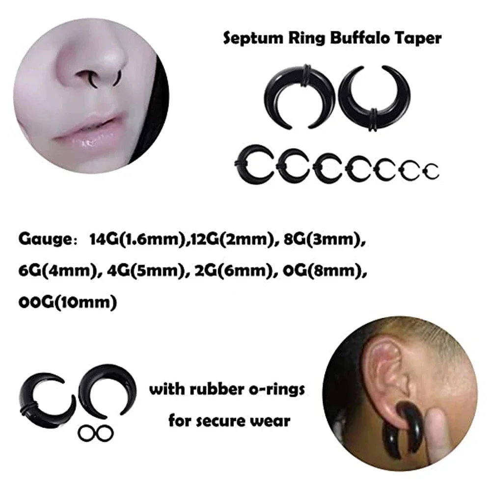 Ear Body Piercing Kit Acrylic Tapers, 8 PCS