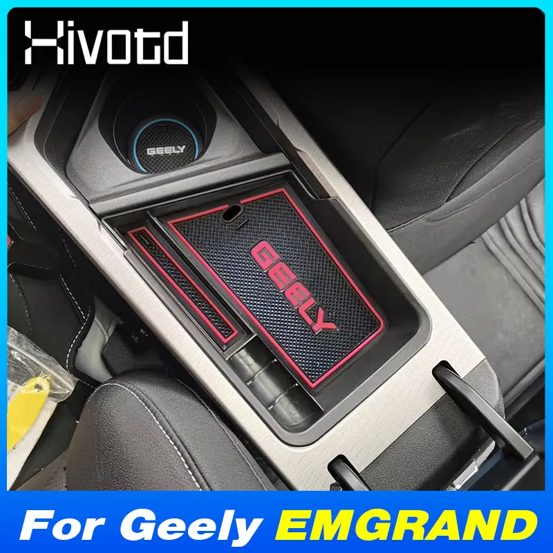 

Car ABS Central Control Armrest Storage Box Container Trim Cover Parts For Geely EMGRAND 2022-2024 Interior Accessories Styling