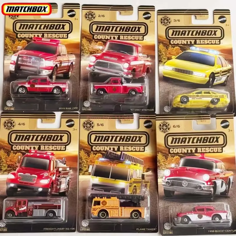 

Оригинальный набор машинок Matchbox GGF12: полицейский автомобиль для спасательных операций, Dodge Ram, GMC, Ford, Buick, масштаб 1:64, литая модель из сплава, украшение, игрушка, подарок