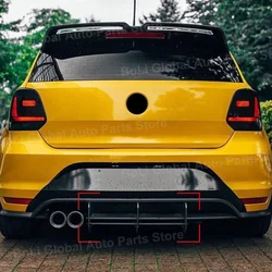 Car Rear Bumper For VW Polo MK5 GTI 6R 6C Two/Four Door Facelift 2010-2018 Diffuser Spoiler Splitter Body Kit Tuning Black
