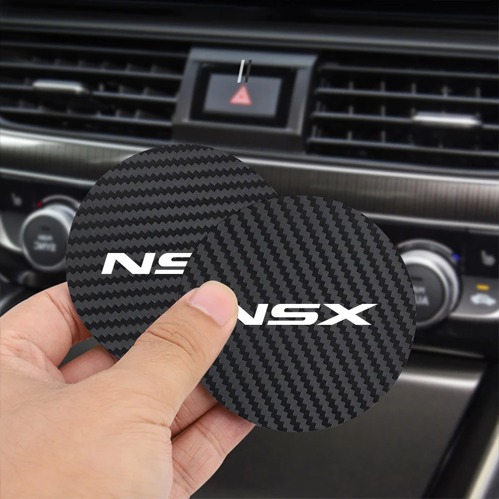 2Pcs Car Coaster Water Cup Anti-slip Pads Auto Accessories For Acura MDX RDX TSX TL ILX 2016 TLX NSX RL CDX RSX ZDX TLXL RLX