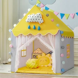 2023 Hot Portable Children Play Tent Folding Kids Tent Large Pink Princess Castle Child Room Decor Room Decor Easy Assemble