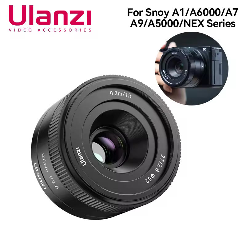 מצלמת ulanzi קבועה עדשת מיקוד עבור הסוני ZV-E1 A-1 a6000 a7rm4 a7c nex5t f2.8