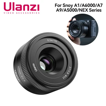 Ulanzi 카메라 고정 초점 렌즈, 소니 ZV-E1 A-1 A6000 A5000 A7RM4 A7C NEX5T F2.8, 대구경 눈 인식, 빠른 캡처