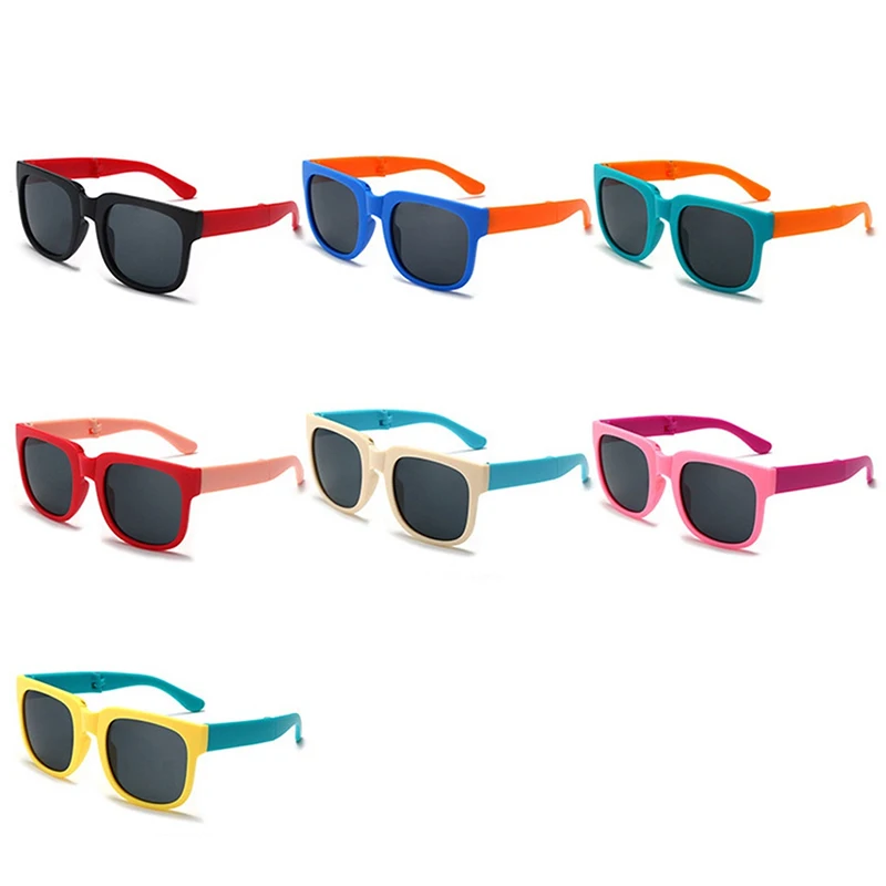 Lunettes de soleil pliantes pour enfants, lunettes de soleil pour garçons et filles, lunettes de degré UV, lunettes de soleil pour bébé, mode pour filles, tendance pour garçons