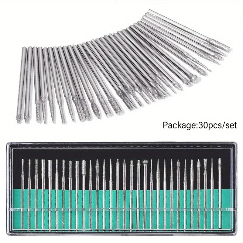 

30Pcs/Box Diamond Nail Drill Bits Rotary Electric Milling Cutters for Pedicure Manicure Cuticle Burr Nail Tools Accessories