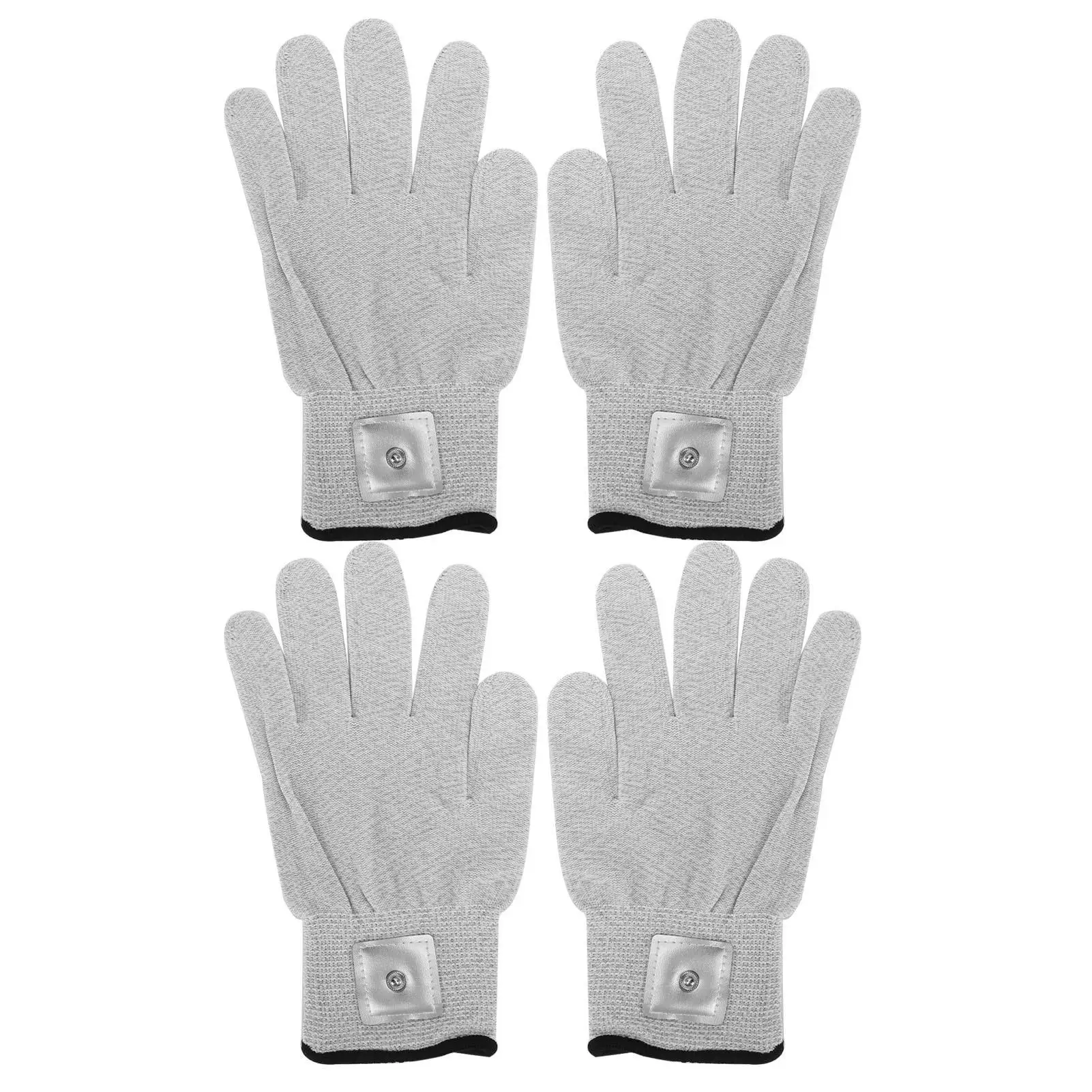 

2 Pairs Silver Fiber Electrode Gloves TENS Pain Relief Massager Gloves Hand Circulation Numbness Relief
