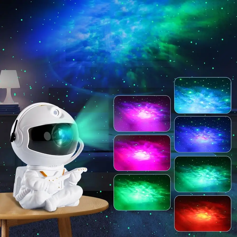 리모컨 별이 빛나는 하늘 프로젝터 램프, 천장 프로젝션 성운 효과, 갤럭시 LED 야간 조명, 우주 비행사 USB 플러그