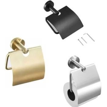 حامل ورق المرحاض نحى الذهب الفولاذ المقاوم للصدأ قلادة خطاطيف ورقية منشفة رف حامل لفائف الورق الأجهزة مع غطاء MJ