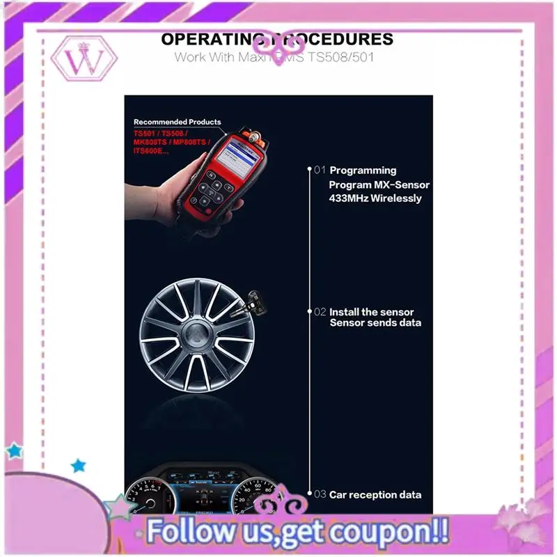 

Latest 8Pcs Programmable MX Sensor 315MHZ+433Mhz 2 In 1 Tire Pressure Sensor Monitor System Universal Editable TPMS Tool-AUTEL P