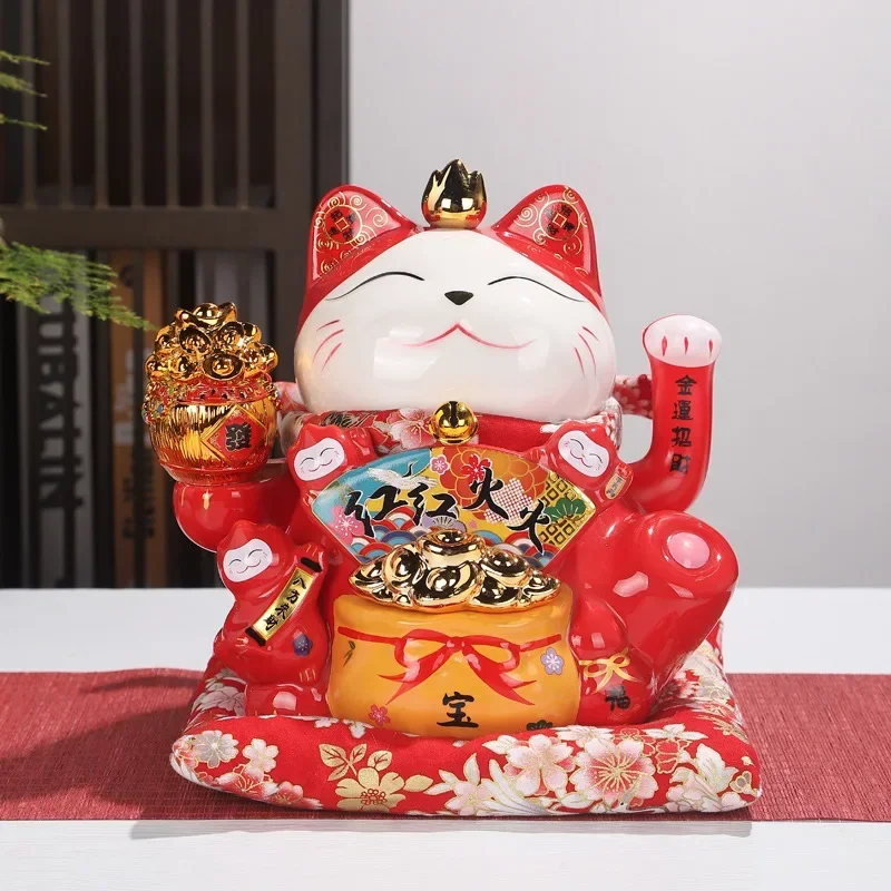 

Lucky cat ornaments large electric shaking hands cashier home store opening gifts ceramic ornaments automatically beckoning