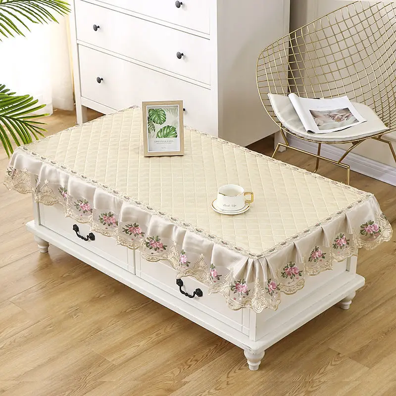 All-Purpose Covers Europe Modern Bedside Tea Table Tassel Dust-proof TV Refrigerator Household Lace Embroidery Home