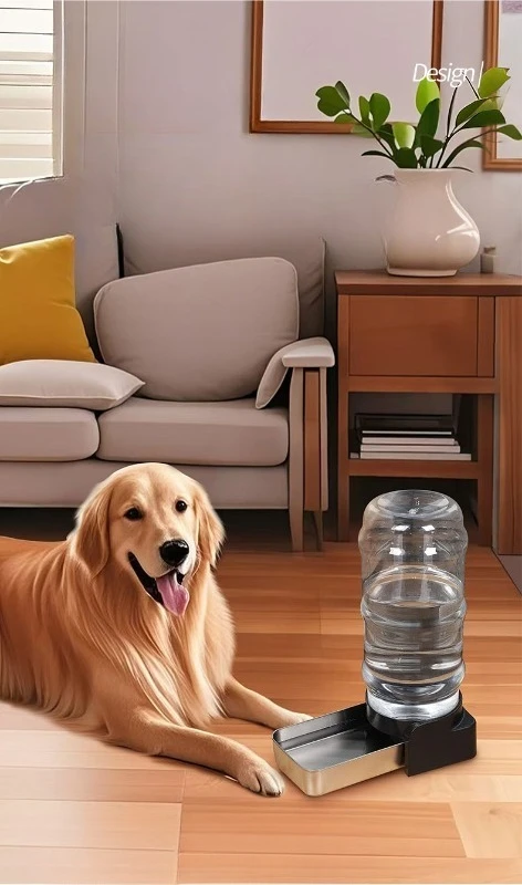 Stainless Steel Pet Water Dispenser Automatic Refill Water Bowl with Filter Element Large Capacity Gravity Water Feeder for Dogs