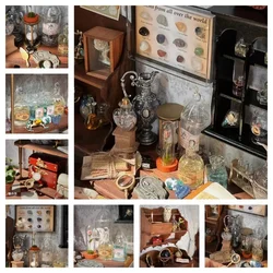 6Points DollHouse Miniature Magic Potions Retro Magic House Bryce Model BJD Potion Bottle Ob Scene Accessory Hourglass Gem Model