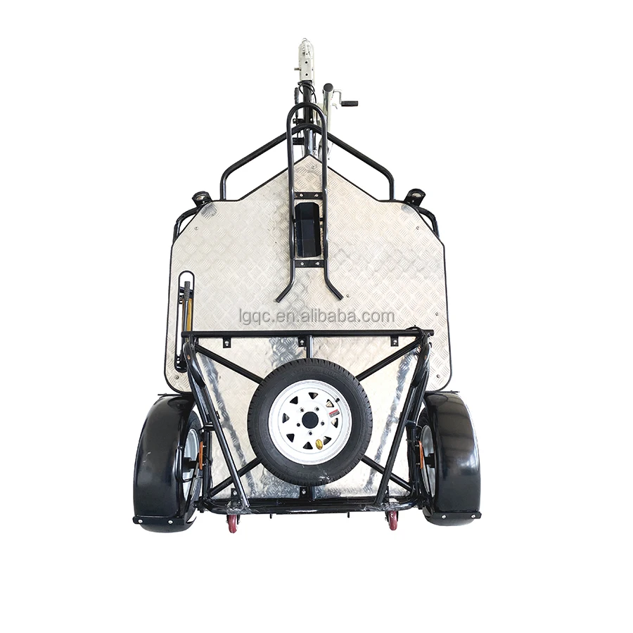 Single Motorcycle Trailer Aluminum Alloy Galvanized Hydraulic Lift Foldable