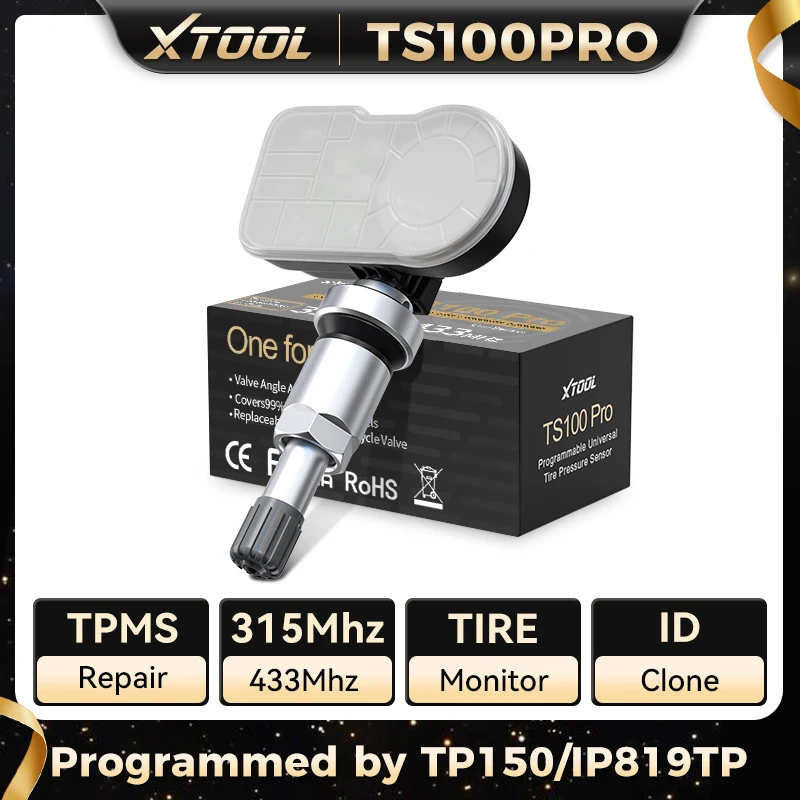 

XTOOL 4 шт. TS100 PRO WIFI датчик TPMS 315 МГц/433 МГц монитор давления в шинах випуск только программируемый автомобильный сканер TP150/IP819TP