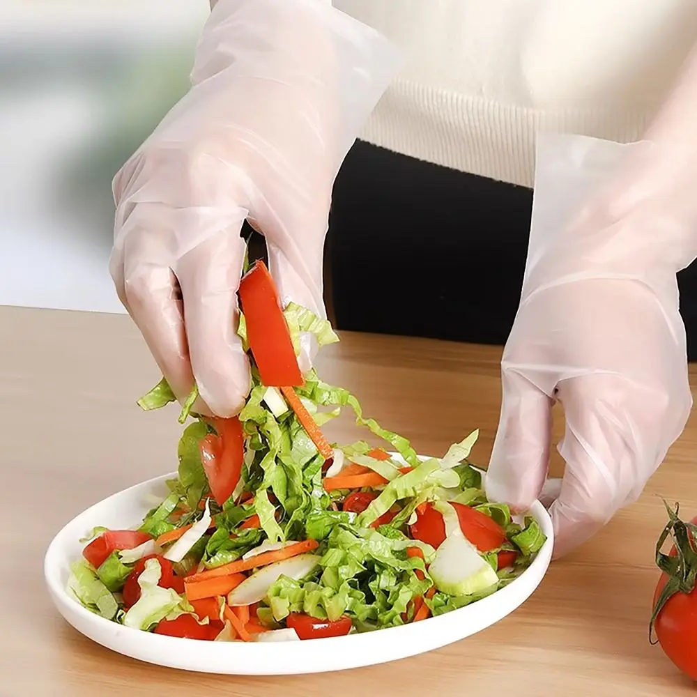 100Pcs Acid Work Safety Disposable Gloves Non-Slip S/M/L/XL Cleaning Gloves Food Grade Transparent Latex Free Gloves Market