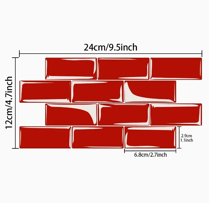 

10Pcs Tile Stickers Kitchen Self Adhesive Peel Stick Waterproof Oil Proof PVC Modern Back Splash Wall Decal Tile Wall Sticker