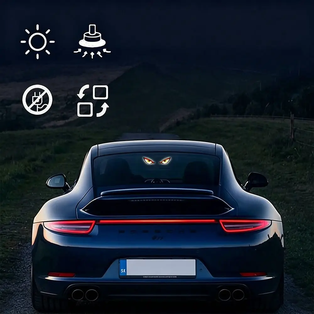 Wireless Solar Powered Car Neon Light Suction Cup Dynamic Display Smart LED Lights Vibration Lights on Cool EYE Ambient Lights