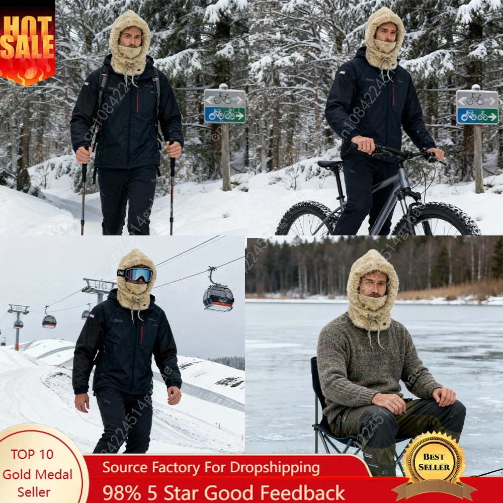 

A thick winter plush hat with windproof and warm design, suitable for skiing, cycling, and outdoor sports