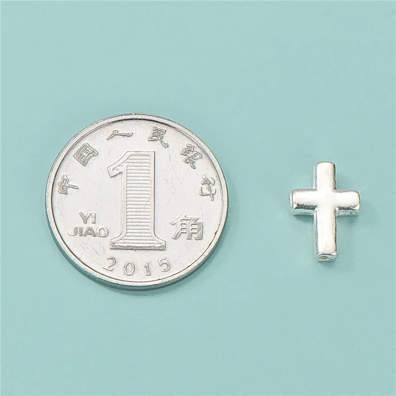Genuine Real Pure Solid 925 Sterling Silver Cross Loose Beads Spacers Bead Jewelry Making Findings Components