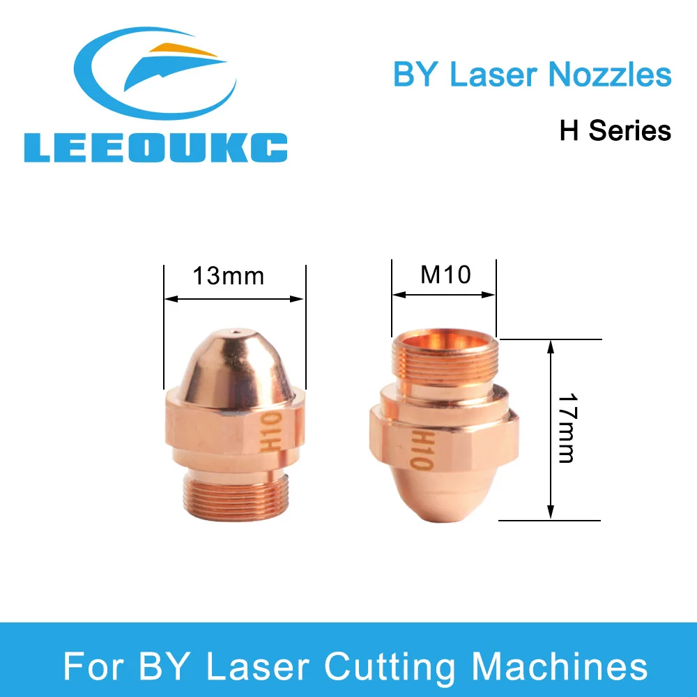 10pcs/Lot BY Laser Nozzles H Series Nozzles H10 H12 H15 H17 H20 H25 H30 For BY Laser Cutting Machine