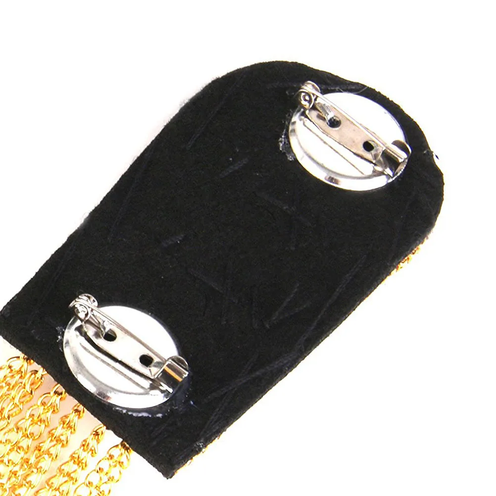 

2pcs Epaulet Suit Shoulder Accessories Star Pattern Tassel Chain Men Costume Party Style Tassel Epaulet Star Badge